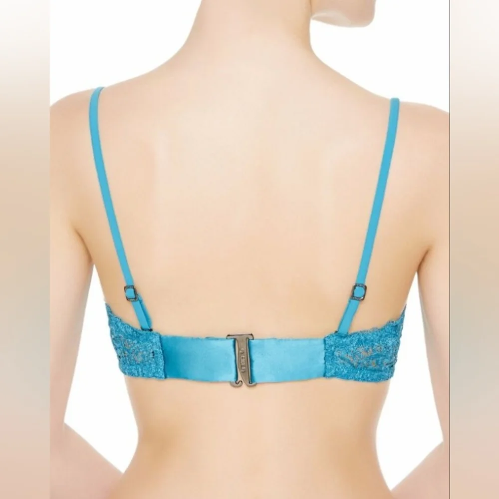 $485 La Perla Black Label EDENIC Turchesa Blue Carioca Balconette Bra 38B - Picture 5 of 5